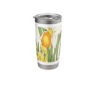 Japanese Woodblock Art Daffodils Stainless Steel Insulated Tumbler