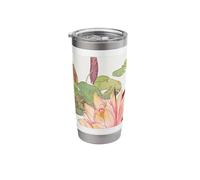 Japanese Woodblock Art Lotus Stainless Steel Insulated Tumbler