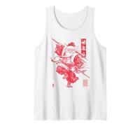 Japanese Woodblock Art Samurai Santa Tank Top