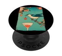Japanese Woodblock Ukiyo-e Bird Cherry Cocktail Art Print PopSockets Adhesive PopGrip