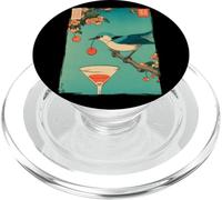 Japanese Woodblock Ukiyo-e Bird Cherry Cocktail Art Print PopSockets PopGrip for MagSafe