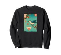 Japanese Woodblock Ukiyo-e Bird Cherry Cocktail Art Print Sweatshirt