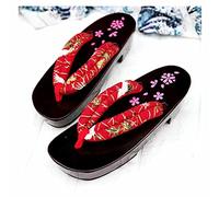 Japanese Wooden Clogs Sandals Slippers ， Flip Flop Slippers Women，Japanese Flip Flops Thick Bottom Wooden Slippers Summer High Heels And Wind Girl (Color : F, Size : EUR40-42)