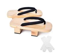 Japanese Wooden Clogs with Tabi Socks For Men Women, Wood, Medium