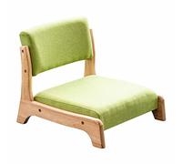 Japanese Wooden Floor Chair - Comfortable Low Solid Wood Chair with High Elastic Foam Cushion & Backrest for Living Room, Dining, and Relaxation