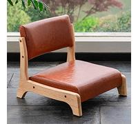 Japanese Wooden Floor Chair - Solid Wood Low Chair for Living Room - Comfortable High Elastic Foam Cushion with Backrest - Stylish & Functional Seating Solution