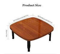 Japanese Wooden Folding Coffee Table - Portable Low Dining Table for Living Room & Outdoor Use Small Tea Table for Floor Sitting (60x35cm) - Space-Saving Design