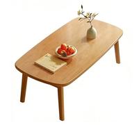 Japanese Wooden Folding Coffee Table Recular Tea Table Space-Saving Floor Desk for Living Rooms Home Offices Gaming Writing RV Travel - Natural h (100x55x44cm)