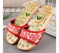 Japanese Wooden Foot Massage Slippers for Men Women Home Wear Reflex Stress Chinese Japanese Geta Clogs Acupoint Activating Reflexology Shoes-Color1_42 Unisex Geta Sandals