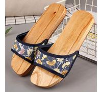 Japanese Wooden Foot Massage Slippers for Men Women Home Wear Reflex Stress Chinese Japanese Geta Clogs Acupoint Activating Reflexology Shoes-Color1_42 Unisex Geta Sandals