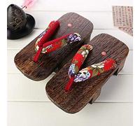 Japanese Wooden Japanese Traditional Samurai Wooden Shoes Men Geta Clogs Chinese Oriental Summer Beach Flip FlopsAnime Cosplay Sandal-Color13_XL Unisex Geta Sandals ( Color : Color 4 , Size : S )