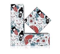 Japanese Wrapping Paper, Japanese Style Fan Lucky Cat Maneki Neko Gift Wrap Paper, 4 Sheets Folded Flat 50x70cm for Birthday, Wedding, Baby Shower