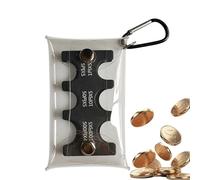Japanese Yen Coin Holder - PVC 14x8cm | Portable 6-Slot Storage Pouch Wallet | Compact Coin Storage Box for Organizing Japanese Currency, Travel, Shopping, and Daily Money Management