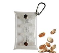 Japanese Yen Coin Holder - Set of 2 14 x 8 cm 6 Compartments Hard Shell Dispenser Rectangular Coin Sorter, Change Made of | For Car Purse Collector Purse Storage Coin Dispenser