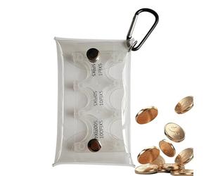 Japanese Yen Coin Holder - Set of 2 14 x 8 cm 6 Compartments Hard Shell Dispenser Rectangular Coin Sorter, Change Made of | For Car Purse Collector Purse Storage Coin Dispenser