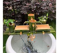 Japanese Zen Garden Fountain - Bamboo Water Feature for Fish Tanks, Stone Tanks, and Ponds - Automatic Beautification for a Serene Outdoor Décor