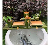 Japanese Zen Garden Fountain - Bamboo Water Feature for Fish Tanks, Stone Tanks, and Ponds - Automatic Beautification for a Serene Outdoor Décor