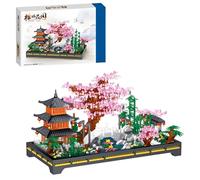 Japanese Zen Garden Mini Building Sets, Architecture Cherry Blossom Tree Building Model, Zen Forest Garden Micro Bricks Architectural Model Toys, Gift for Adults and Kids (2805PCS)