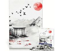 Japanese Zen Garden Painting Jigsaw Puzzles 1000 Piece for Adults Calm Daily Snug Joint Joyful Challenge (50x75cm)