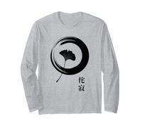 Japanese Zen Symbol Ginkgo Leaf Enso Circle Art Long Sleeve T-Shirt