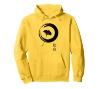 Japanese Zen Symbol Ginkgo Leaf Enso Circle Art Pullover Hoodie