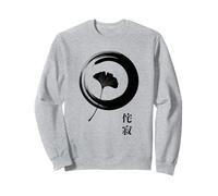 Japanese Zen Symbol Ginkgo Leaf Enso Circle Art Sweatshirt