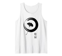 Japanese Zen Symbol Ginkgo Leaf Enso Circle Art Tank Top