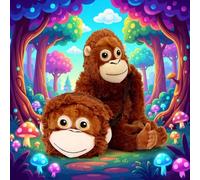 Japanese Zoo Cute Soft Gorilla Plush Toy - Fluffy Brown Stuffed Animal, Cuddly Jungle Gorilla Plushie for Kids & Adults, Perfect Birthday