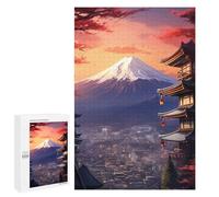 Japan's Mount Fuji Sunset, 1000 PCS Decorative Jigsaw for Grown-Ups, Mindful Gift for Adults, with A Decorative Finished Picture