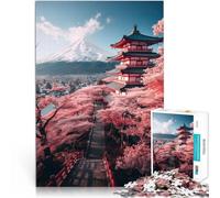 japans sakura and temple1000 Piece Jigsaw Puzzles for Adults Jigsaw DIY Toys for is ideal as a gift for the whole family 38x26cm