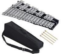 Japard Foldable Glockenspiel Xylophone 30 Note, with Wood Base and 30 Metal Keys, 4 Mallets, Carrying Bag, Professional Glockenspiel Xylophone Percussion Instrument for Adults and Kids