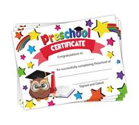 JAPBOR 30pcs Preschool Certificates Paper, Kindergarten Graduation Gifts Diploma Certificate of Achievement Decorations for Printing, End of Year Student Gifts Graduation Ceremony Award Certificates