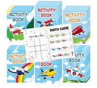 JAPBOR Airplane Party Coloring Books - 48PCS Mini Airplanes Theme Activity Color Book Bulk for Kid Party Favors, Cartoon Plane Small Coloring Pages for Birthday Gifts Class Drawing Painting Game