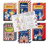 JAPBOR Carnival Activity Coloring Books - 24PCS Mini Circus Carnivals Activities Color Books Bulk for Party Favors, Showman Themed Small Colouring Pages for Birthday Class Drawing Painting Game