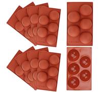 JAPCHET 10 Pack 8cm 5 Cavity Semi Sphere Silicone Moulds, Half Round Shapes Chocolate Molds, Large Half Ball Silicone Molds for Jelly, Dome Mousse Cake, Chocolate