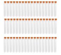 JAPCHET 100 PCS 10ml Clear Plastic Test Tubes, 15 x 100mm Small Sample Test Tube with Lid for Candy Beads Bath Salts