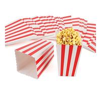 JAPCHET 120 PCS Popcorn Boxes, 11.5 x 7.5 x 5cm Striped Paper Popcorn Favor Boxes, Popcorn Carton Containers for Movie Night, Birthday, Party