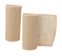 JAPCHET 2 PCS Natural Hessian Roll, 30cm x 10m Hessian Fabric Roll, Burlap Table Runner for Fabric Crafting, Decorating Collages, Models