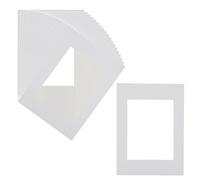 JAPCHET 20 PCS A4 White Picture Frame Mounts for A5, Photo Mount Board, 8x6 Inch Card Photo Frame Mounts Mat for Display, Artworks, Cardboard Picture Frames
