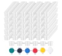 JAPCHET 200PCS 3ml Paint Strips Pots, 1200 Pots Mini Empty Paint Pots for Arts Crafts