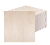 JAPCHET 20PCS 8 x 8 inch Square Plywood Sheets, 200 x 200 x 6mm Basswood Sheet for DIY Crafts Painting Wood Engraving