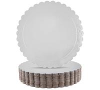 JAPCHET 30 PCS 12 Inch Round Cake Boards, 300 x 2mm Silver Cake Bases for Birthday Party Weddings