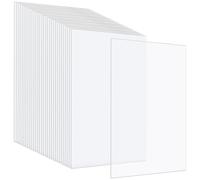 JAPCHET 30 Pcs A6 Small Clear Acrylic Sheet, 1mm Thick Transparent Plastic Sheet, 10 x 15cm/4 x 6 Inch Acrylic Panel Board for Picture Frame Replacement, Art Display, DIY Craft