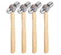 JAPCHET 4 Pcs Ball Pein Hammer with Wooden Handle, 8oz (225g), for Handicraft DIY Use