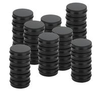 JAPCHET 40 Pcs 30ml Black Aluminum Tin Cans, 1oz Round Metal Tin Jars, Empty Travel Containers with Screw Lid for Make Up, Candles, Jewelry