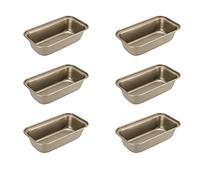 JAPCHET 6 Pack 15.6 x 8.5 cm Mini Loaf Tin, Non Stick Small Bread Loaf Baking Pans, Rectangle Baking Tray for Oven Baking