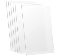 JAPCHET 6 PCS A4 Clear Acrylic Sheets, 2 x 297 x 210mm Transparent Plastic Acrylic Boards for Picture Frame, Painting, Craft Project