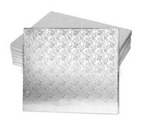 JAPCHET 8 Pcs 16 x 12 Inch Rectangle Cake Board, 40 x 30 x 1.2cm Rectangular Cake Base for Home Party Wedding, Silver