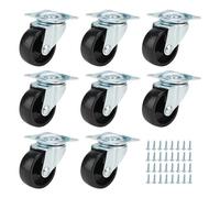 JAPCHET 8 PCS 40mm Swivel Castors, Up To 160KG Furniture Wheels, Castor Trolley Wheels for Chairs, Tables, Carts