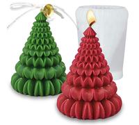 Japleed 3D Tree Candle Silicone Molds, Origami Christmas Tree Silicone Molds for Epoxy Resin Casting Clay Candle Soap Wax Concrete, Unique Christmas Ornament Molds for DIY Art Craft Table Home Decor